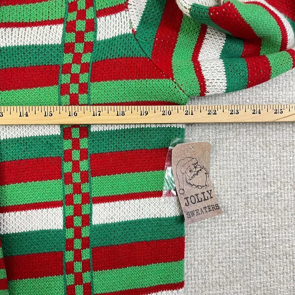 New Ugly Christmas Sweater Men's M Tie Suspenders Striped Unisex Holiday Party